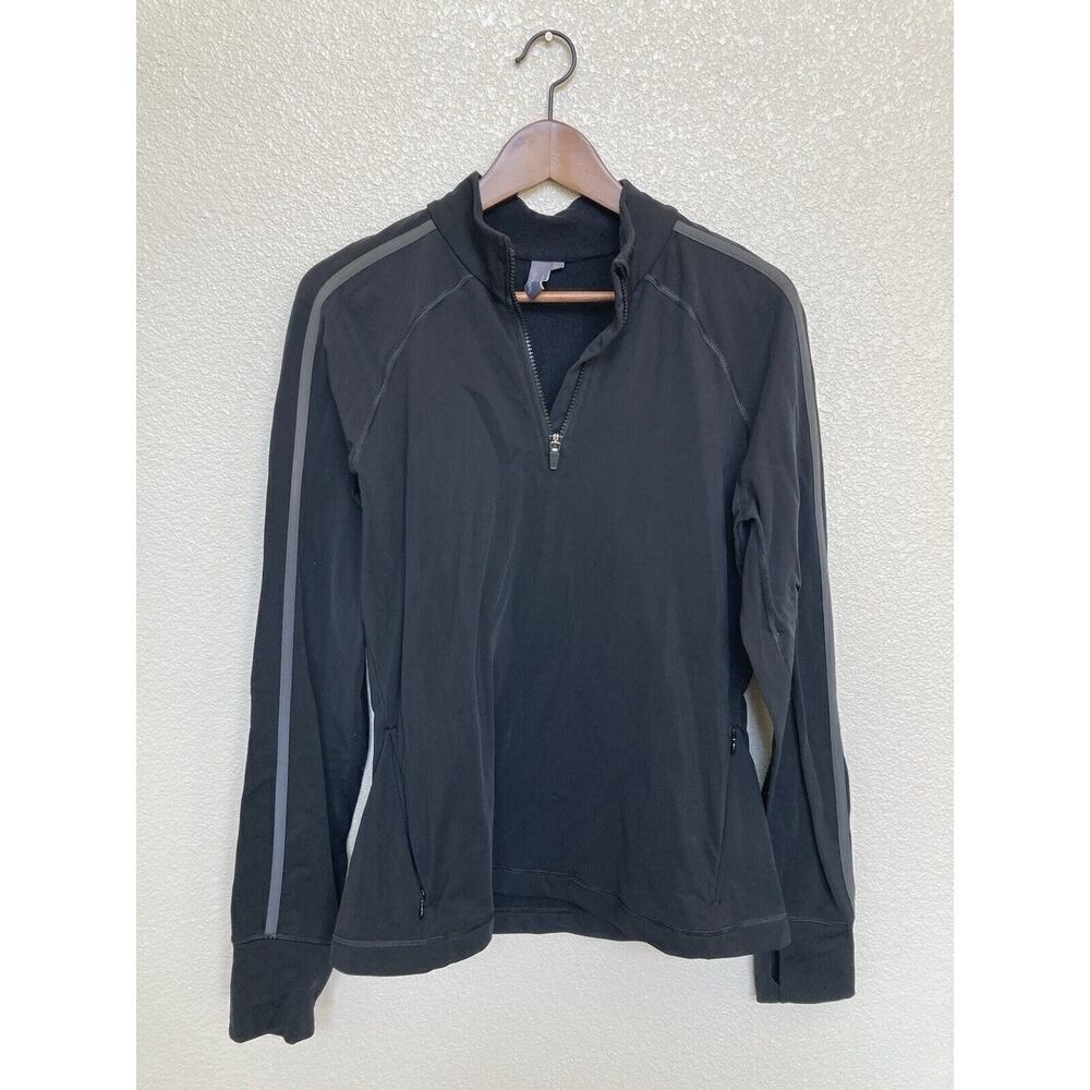 Sweaty Betty womens black quarter zip XL pullover athletic running long sleeve